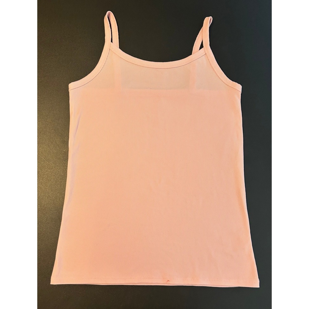 No Boundaries Peach Pink Ribbed Camisole Tank Top Large 11-13 Scoop Neck 1554